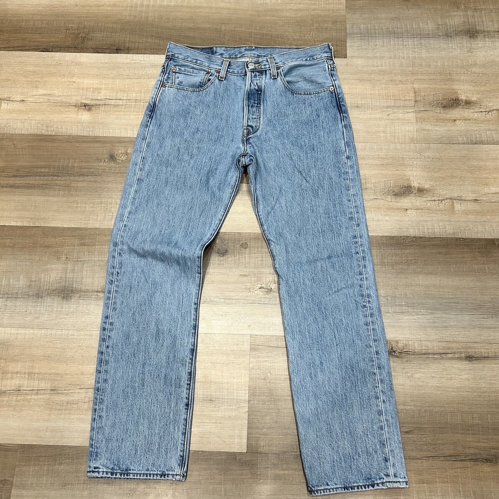 Levi's 501 Button Fly Men Jeans Light Blue wash-‎ 5010134 31"x30" 100% Cotton
